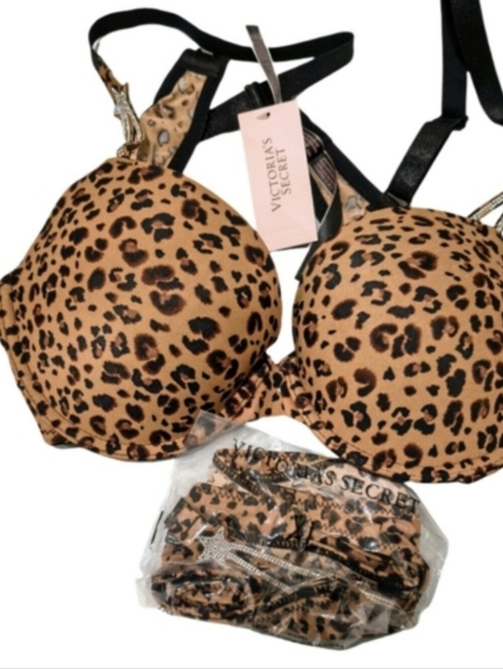 Victoria's Secret Leopard Print Push-Up Bra And Panties